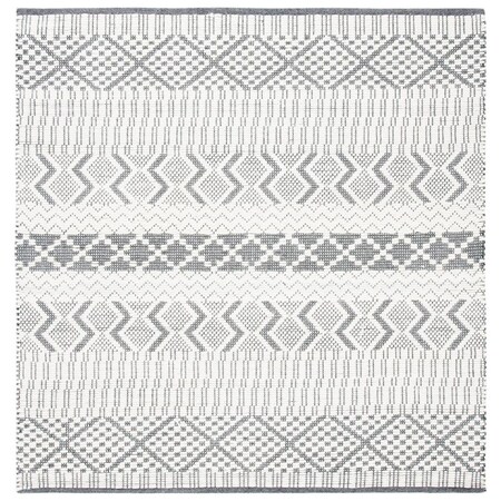 Safavieh 6 x 6 ft. Natura 855A Hand Loomed Square Area Rug Ivory & Grey NAT855A-6SQ